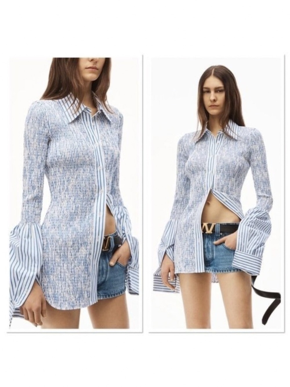 EUC ALEXANDER WANG Smocked French Cuff Shirt S $635